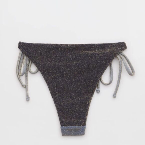 NWT Aerie Sparkle Cheekiest Tie Bikini Bottom size medium - Picture 3 of 13